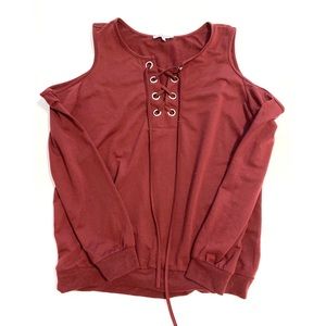 Open shoulder sweater